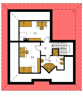 Grundriss des Obergeschosses - BUNGALOW 78